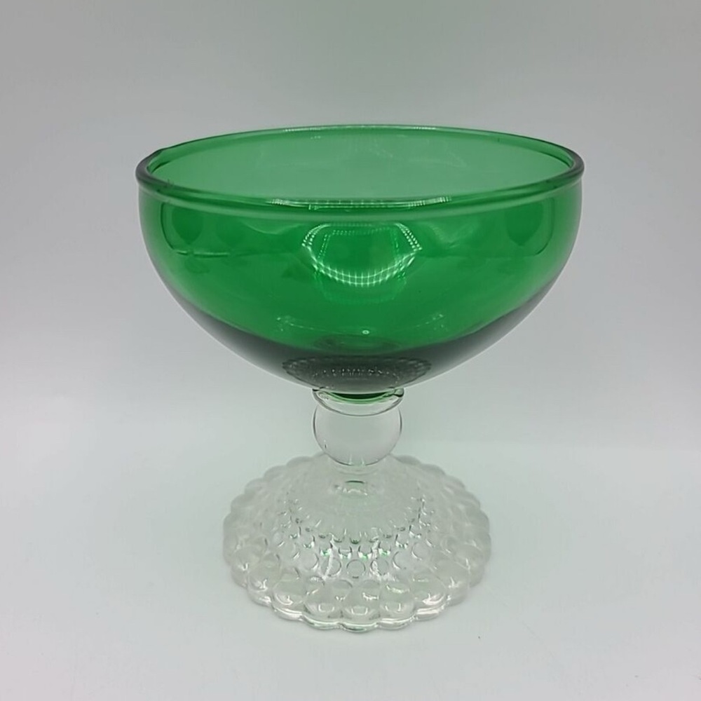 Anchor Hocking Forest Green Bubble Footed Sherbet glass